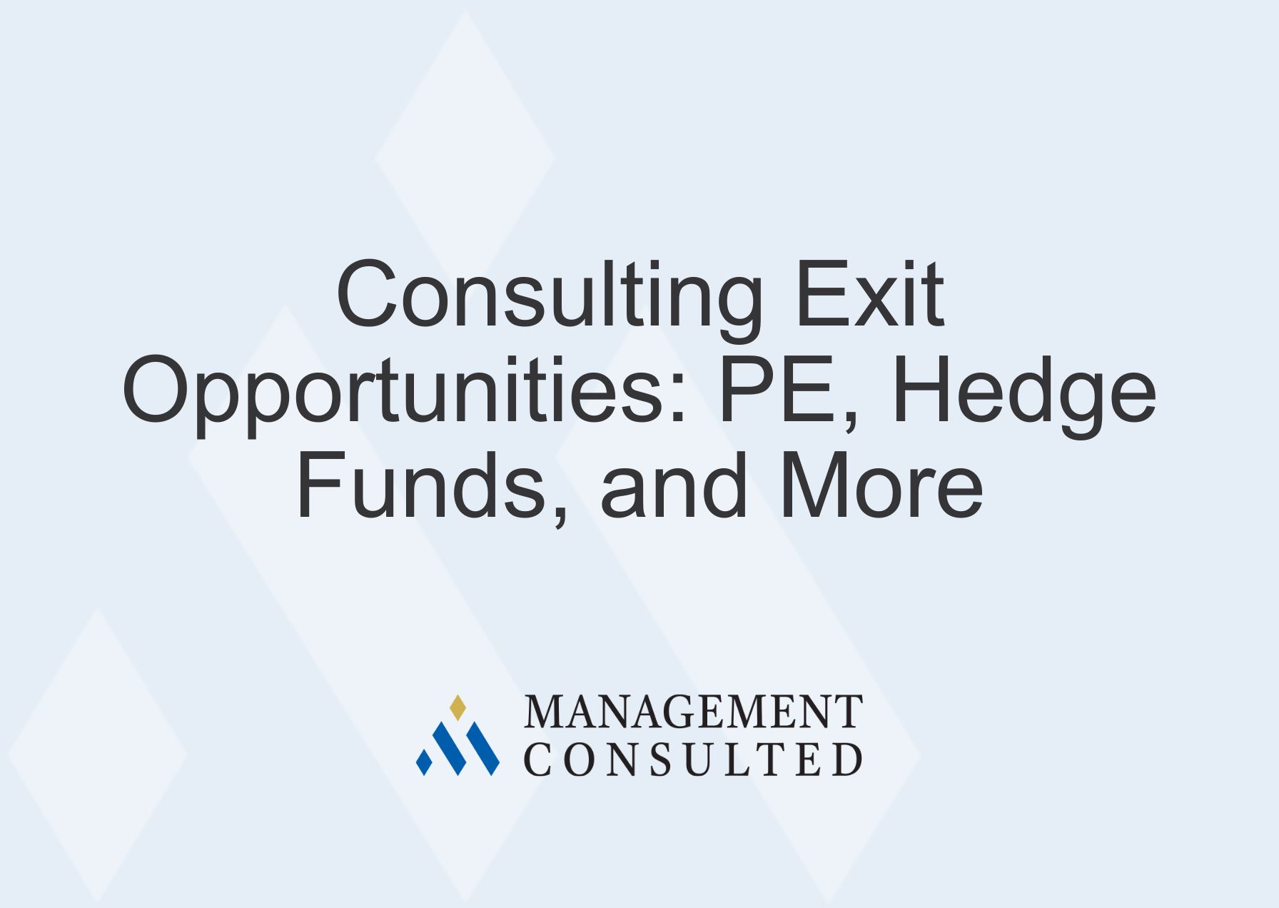 Consulting Exit Opportunities