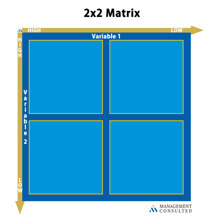 Two Point Matrix 2x2 Matrix: Opposing Characteristics Framework | Management Consulted