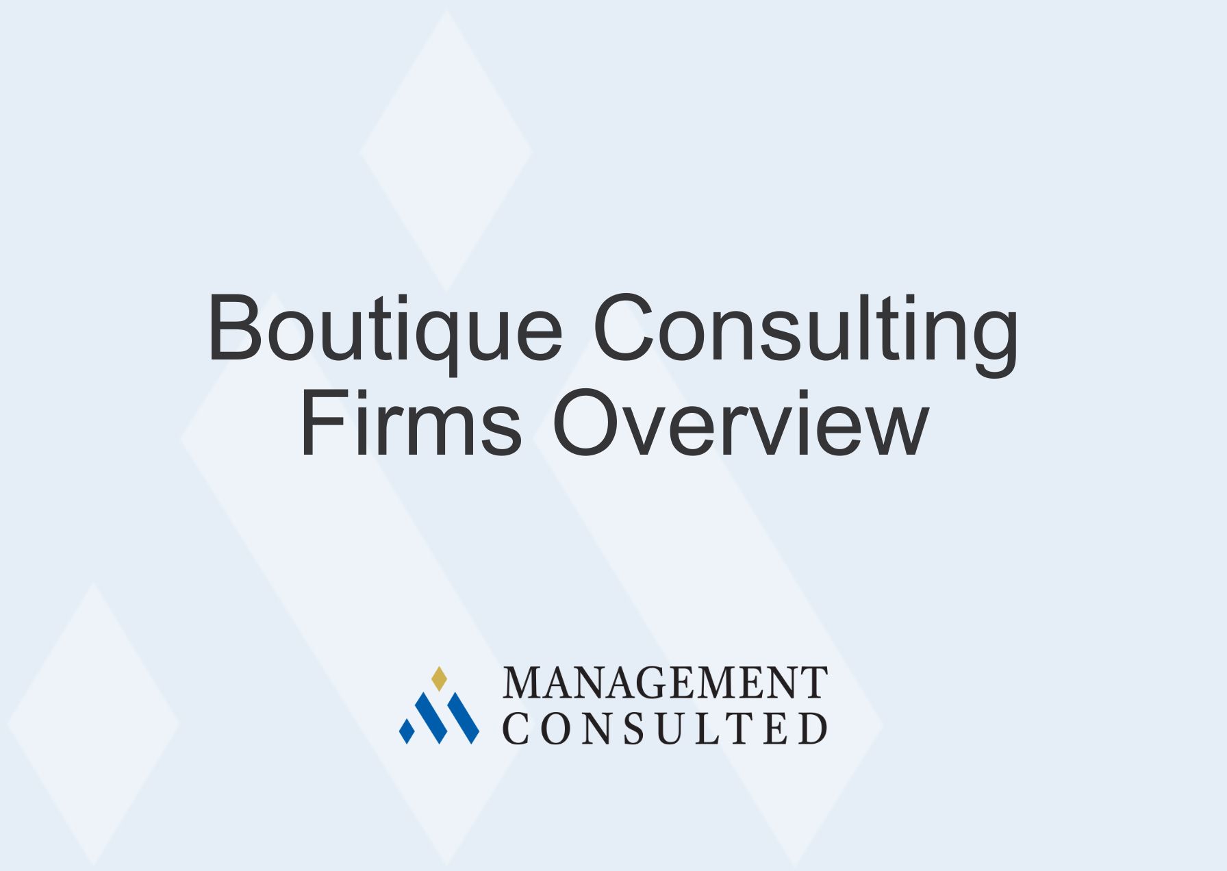 Boutique Consulting Firms