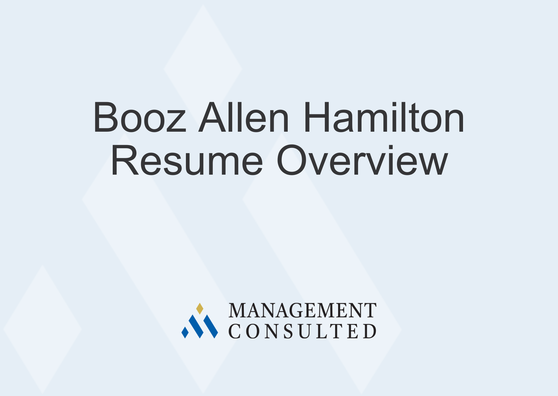 Booz Allen Hamilton Resume