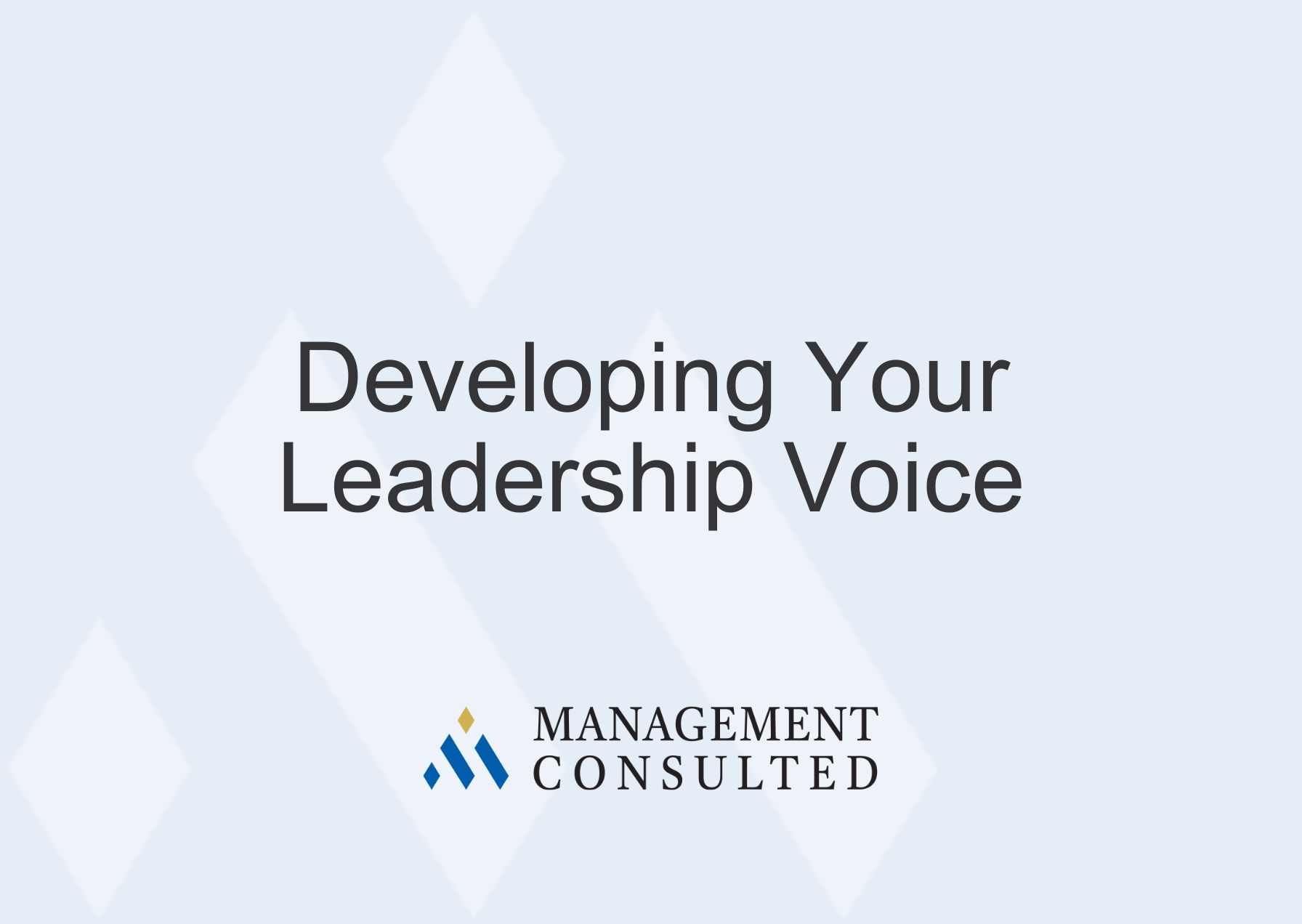 Developing Your Leadership Voice