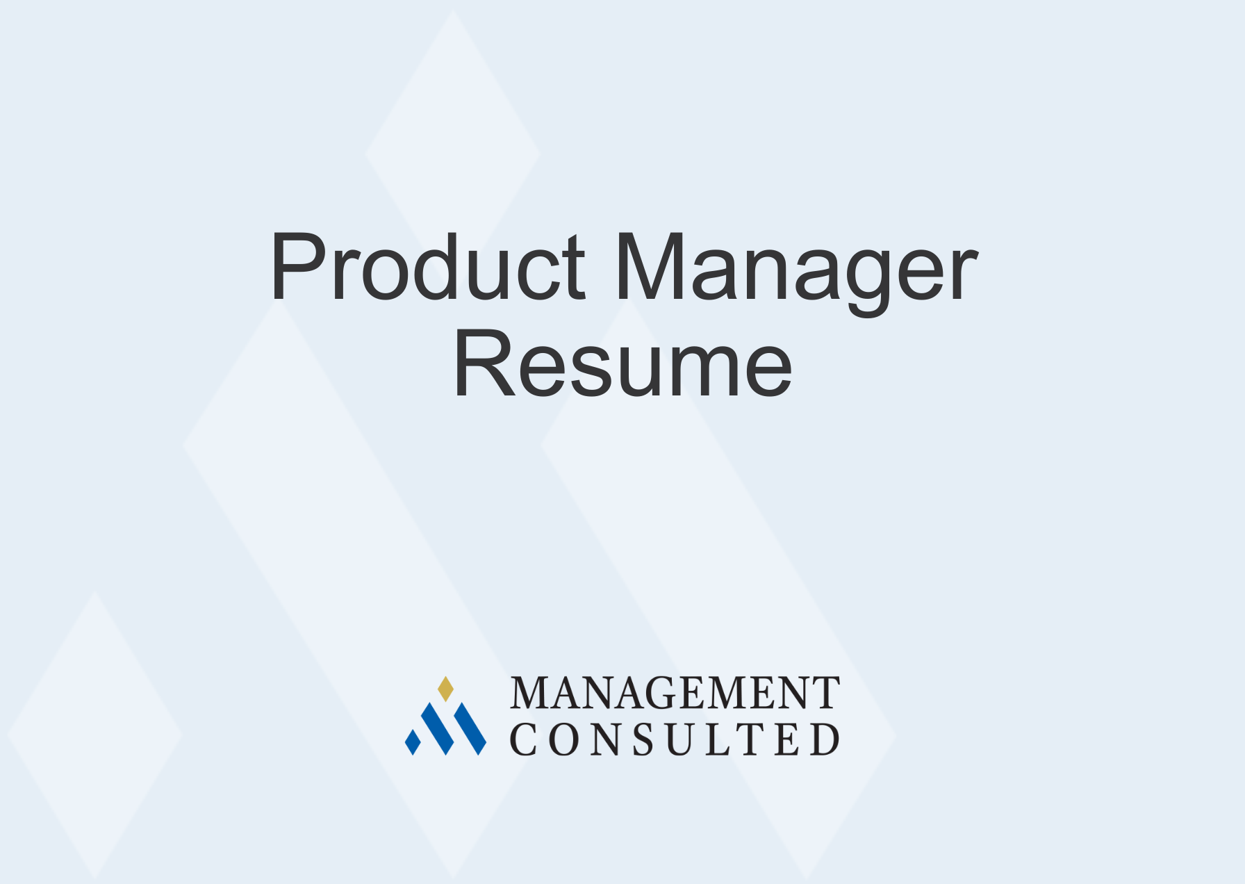 Product Manager Resume