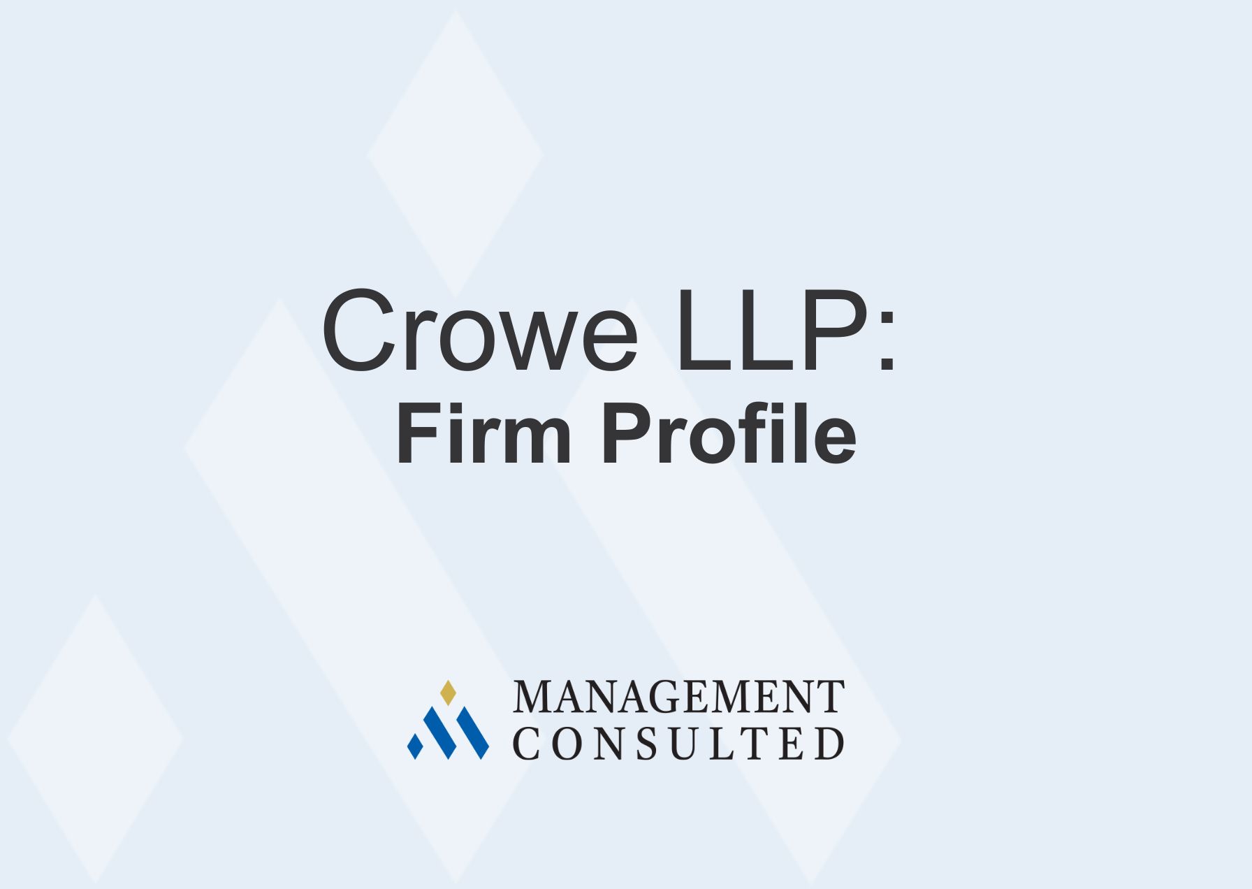 Crowe LLP | Firm Overview & Salary Data