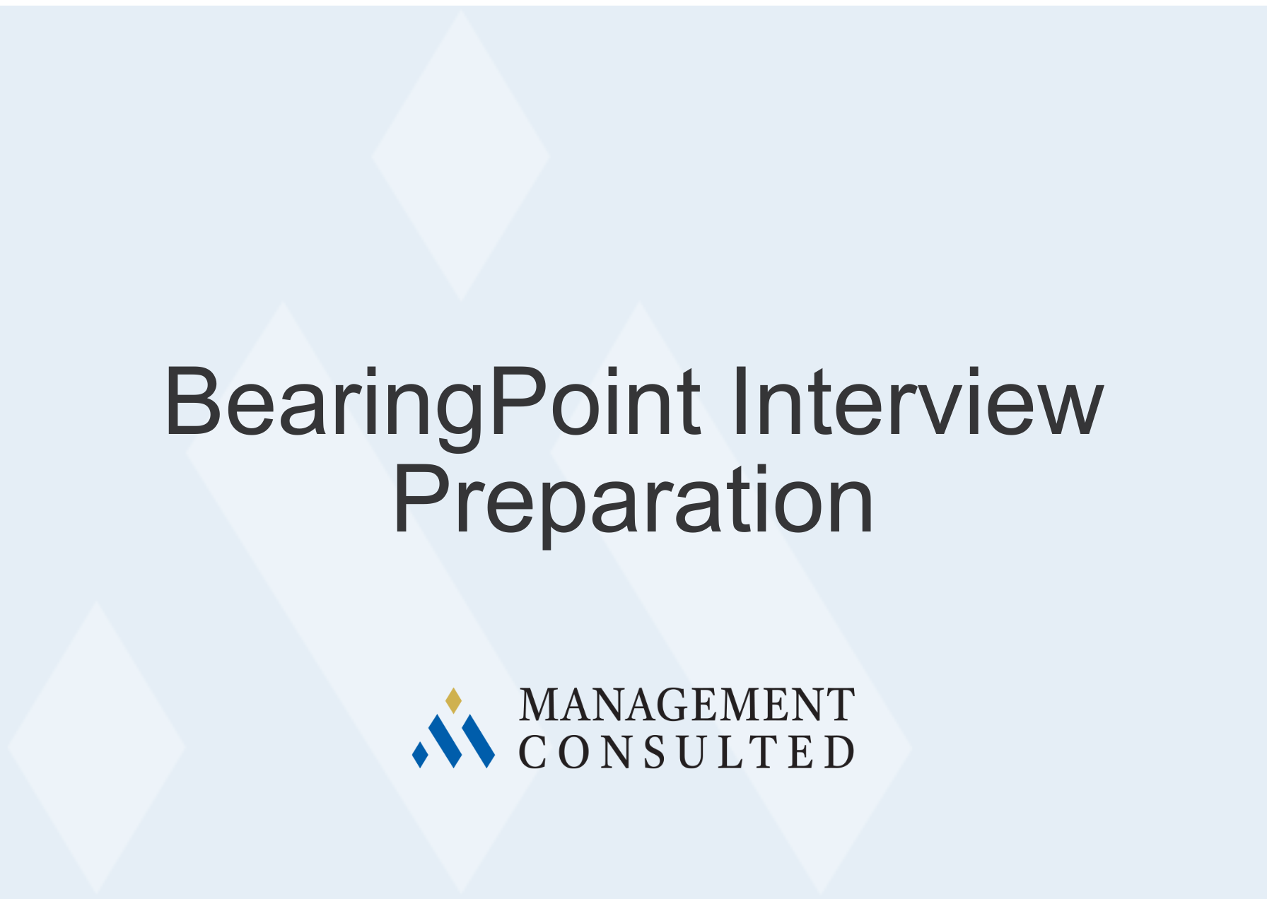BearingPoint Interview Preparation