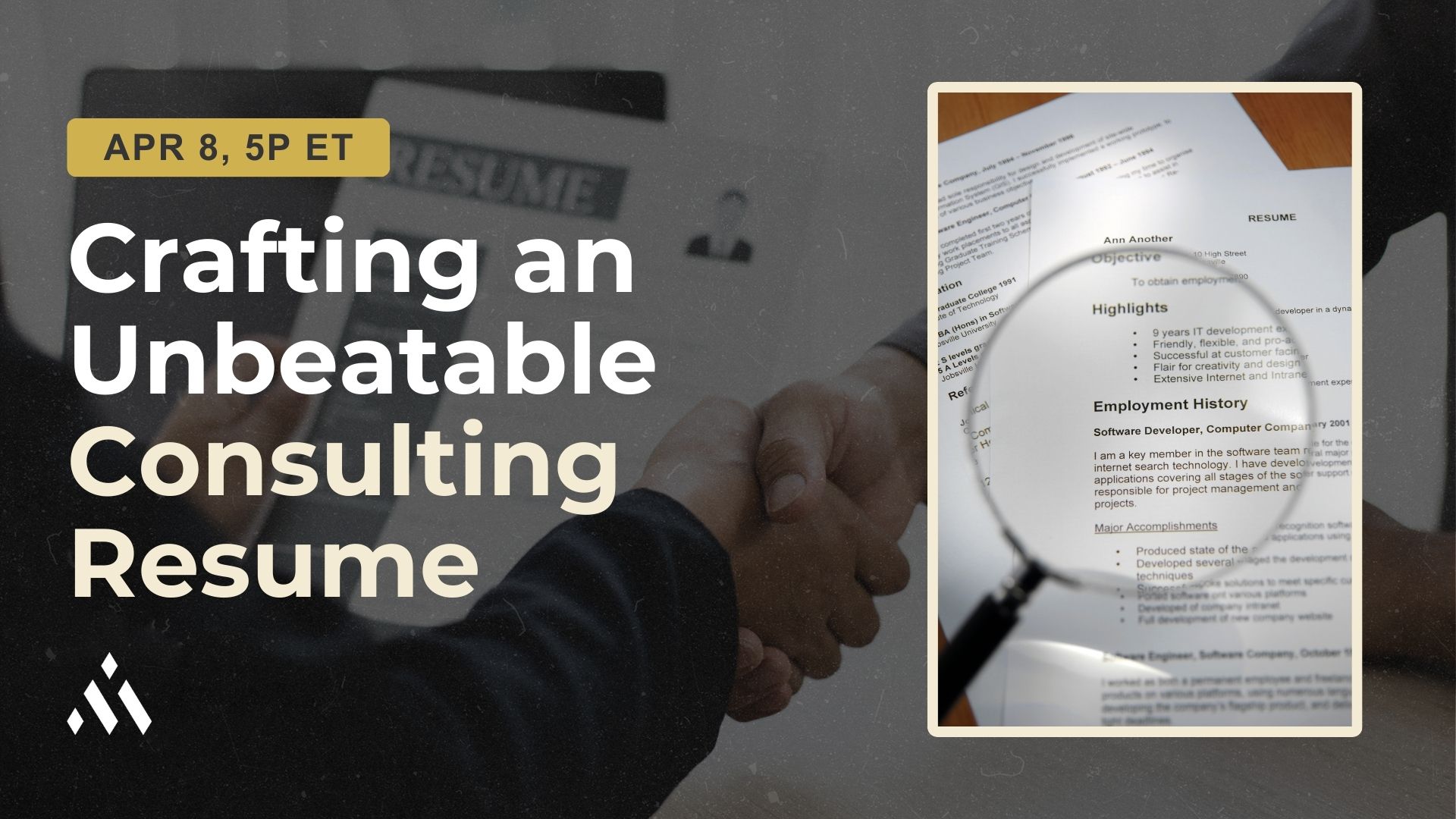 Crafting an unbeatable consulting resume graphic