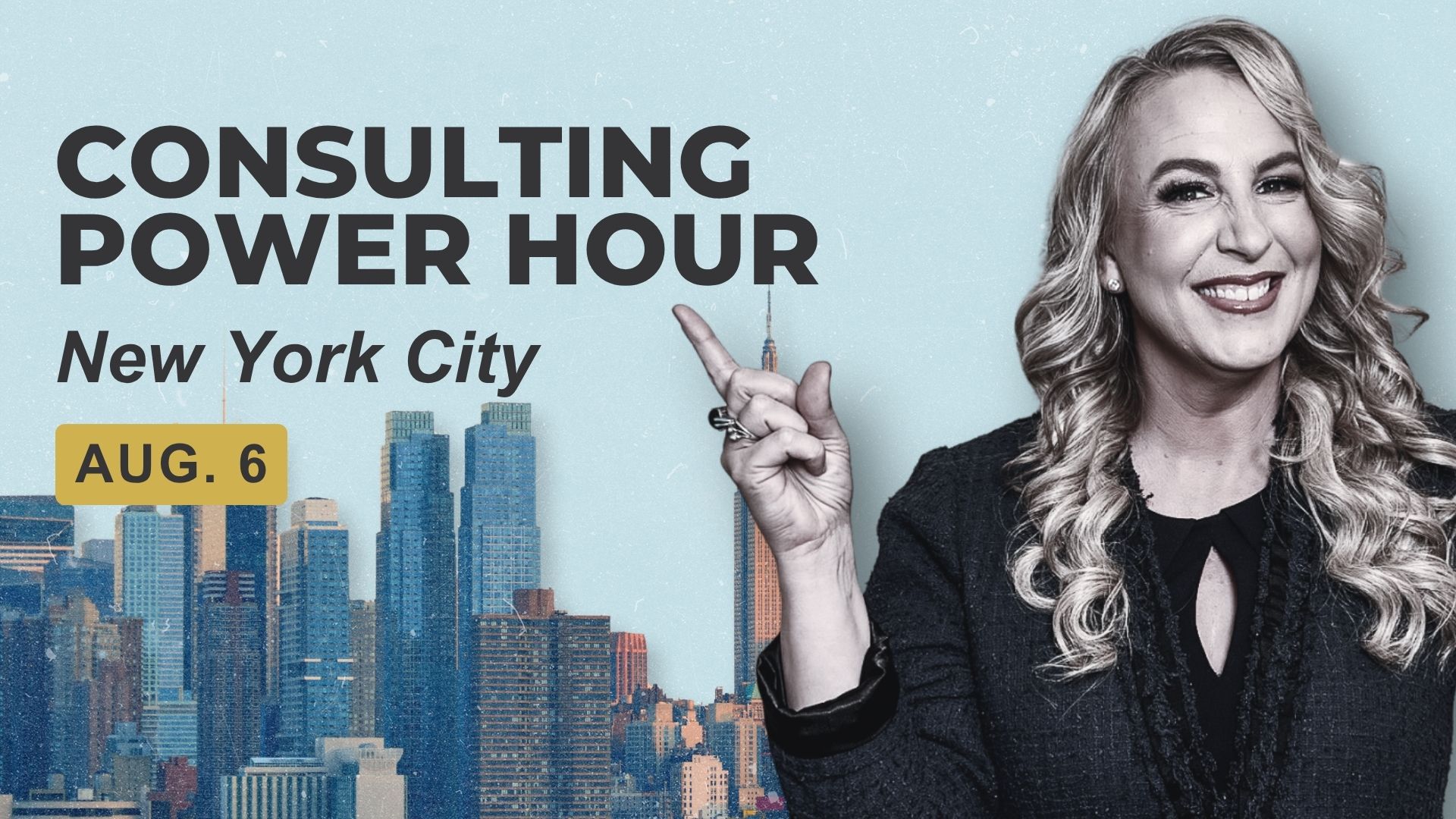 NYC Power Hour Aug 2025 event graphic