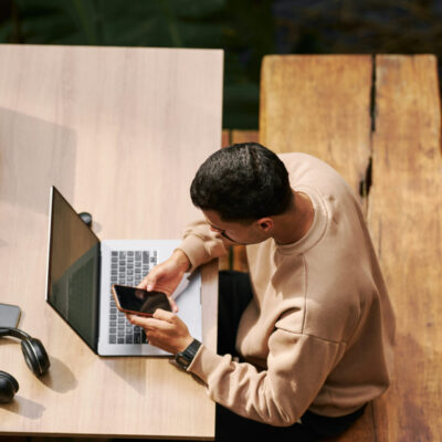 man with laptop picture
