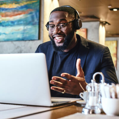 man on zoom call picture