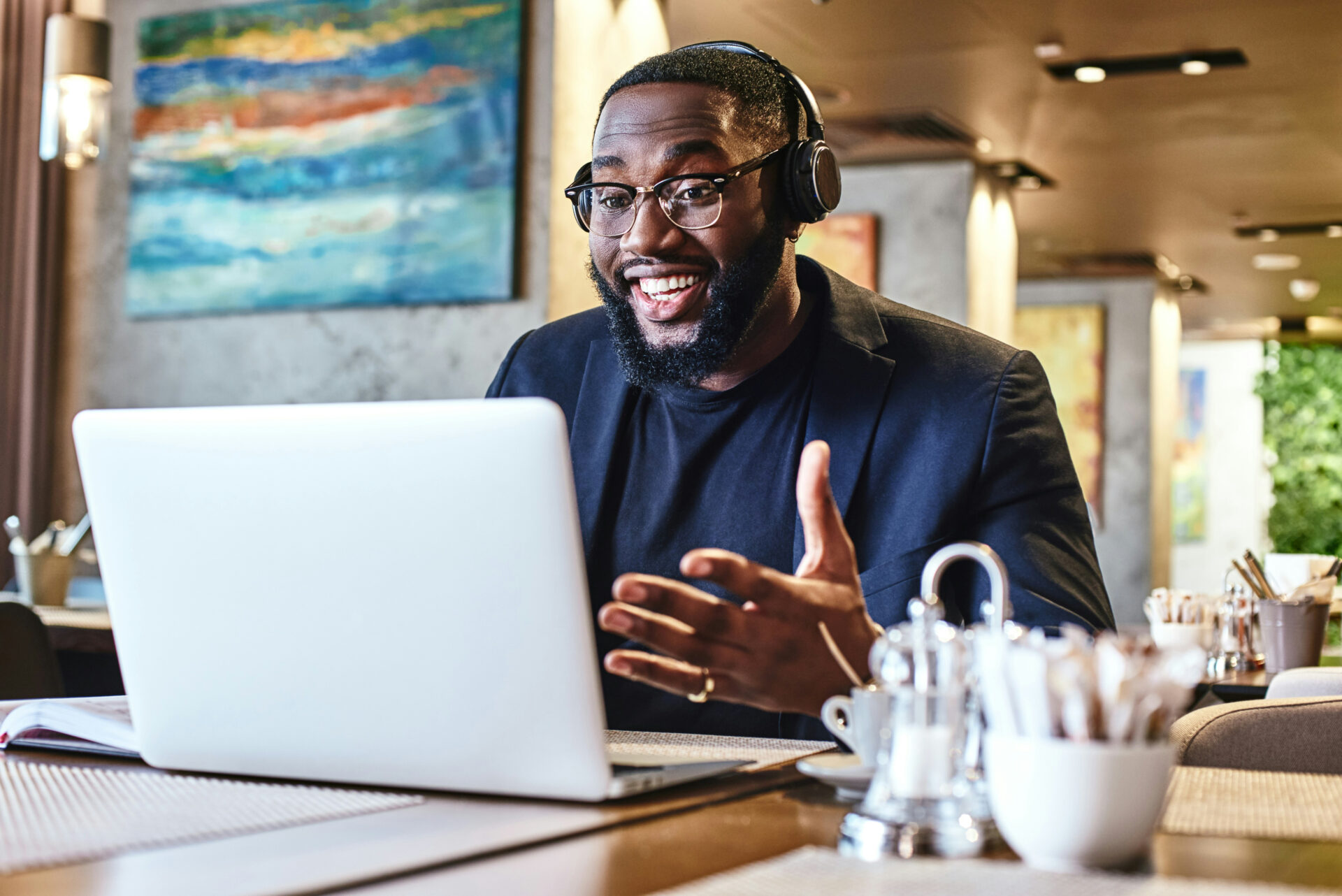 man on zoom call picture
