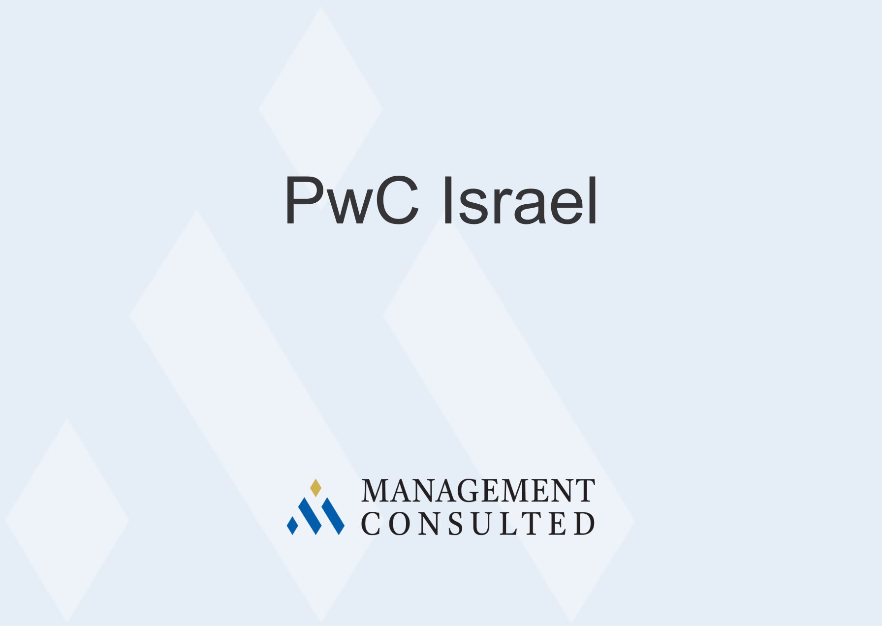 Israel Management System PwC Israel | Management Consulted