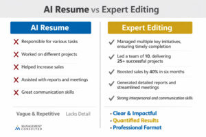 ai resume vs expert editing service graphic