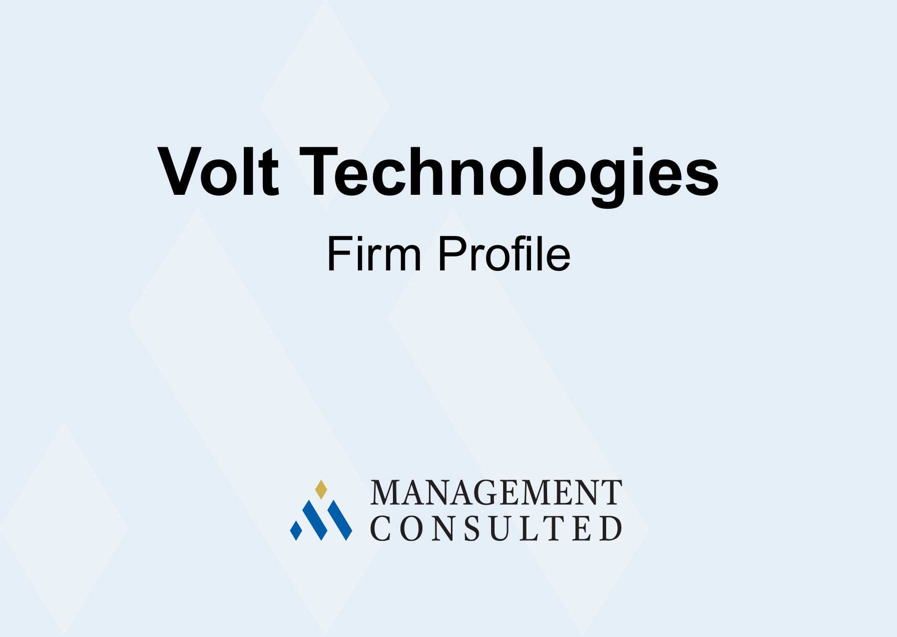 Volt Technologies Firm Profile | Management Consulted