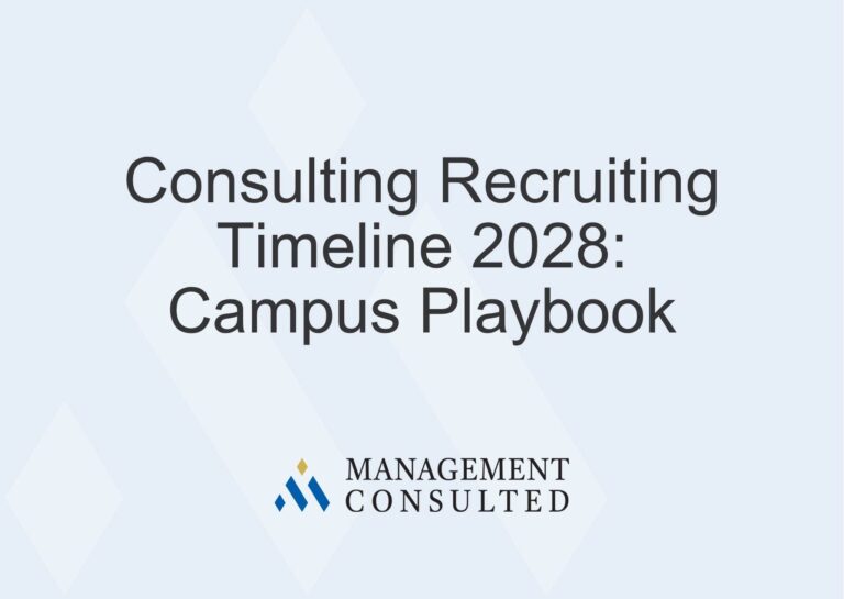 Consulting Recruiting Timeline 2028 Campus Playbook